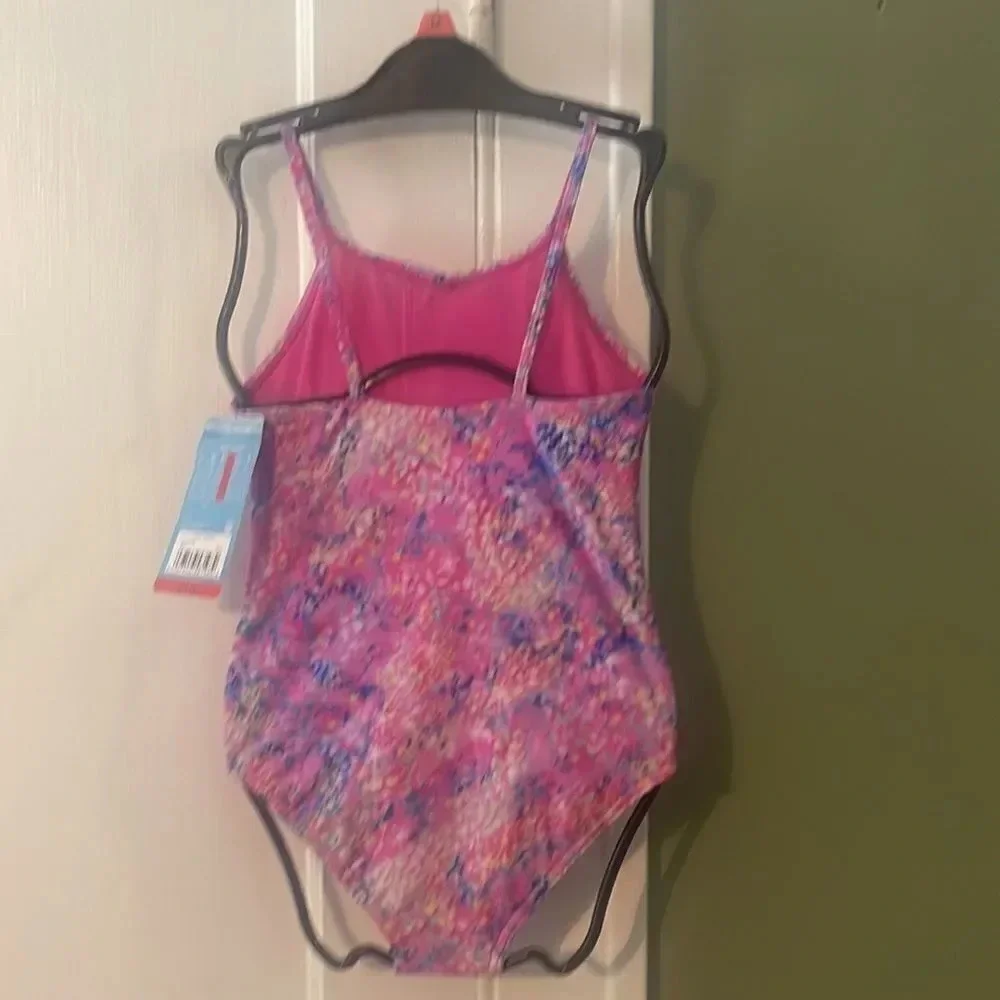 #17 Speedo youth bathing suit one piece Pink Hearts XL 16